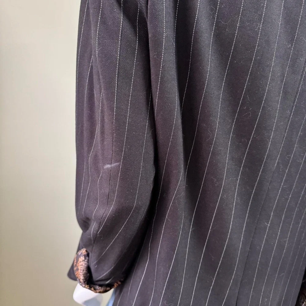 Vintage Slatl & Dean Pinstripe Blazer – Men’s Medium, Women’s Oversized Fit Des - Picture 5 of 8